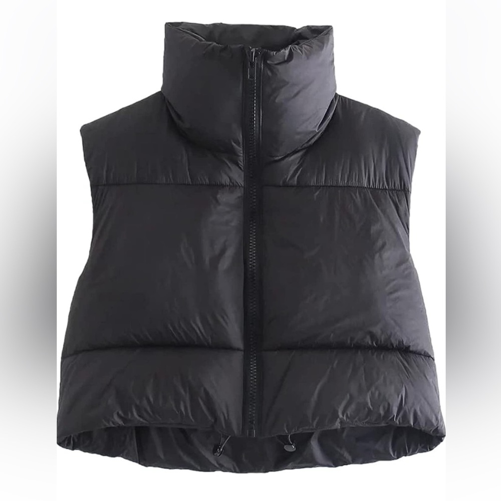 Black puffer vest
